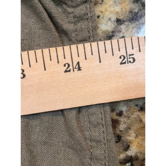 Haggar Shirt Linen Blend Mens XL  Button Up Short Sleeve Brown Coastal Beachwear - Picture 4 of 7